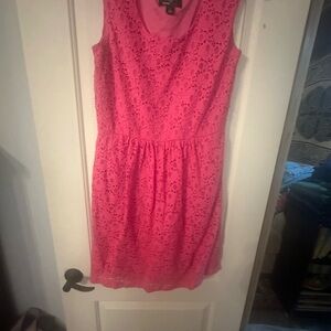 Ronni Nicole Vibrant Pink Lace Mini Dress